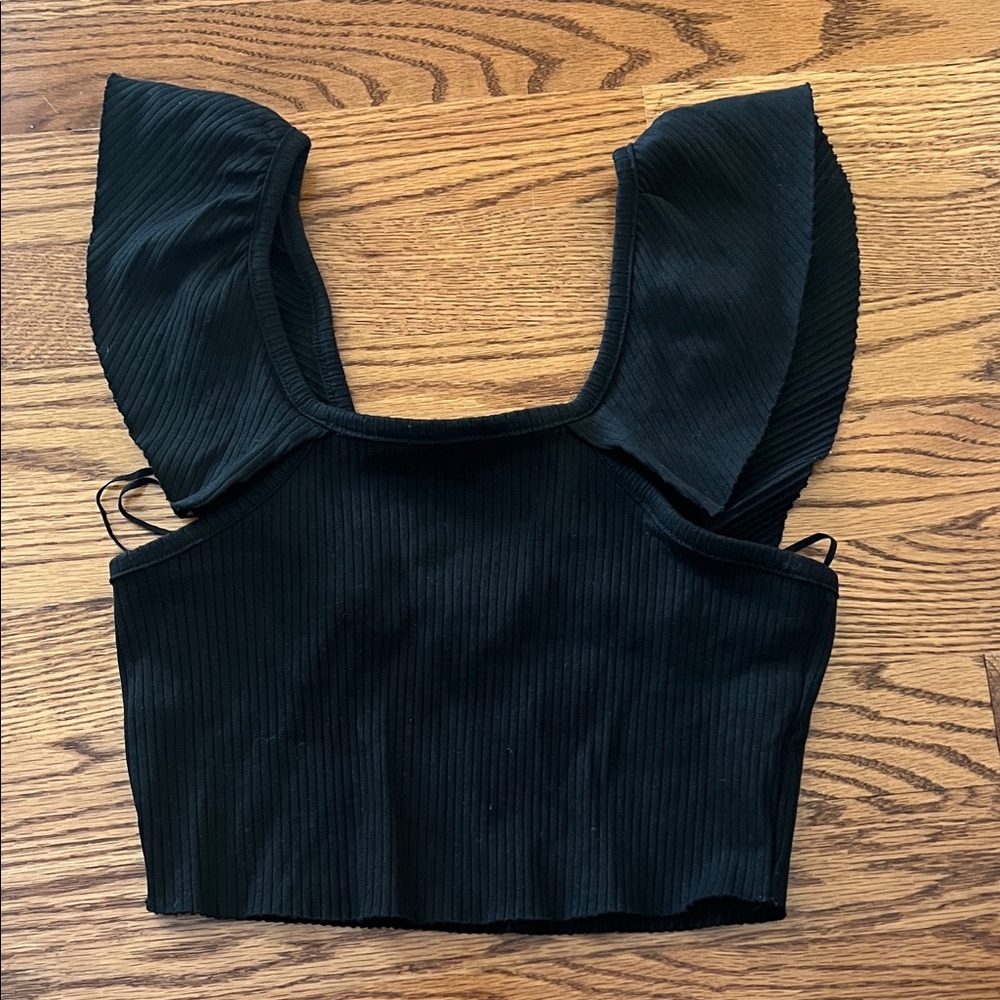 Black Ribbed Women's Tank Top